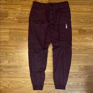 American Eagle Outfitters Maroon Jogger Pants with Logo